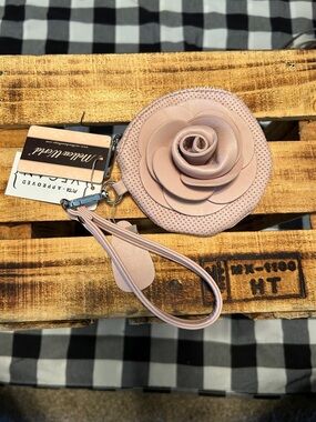 Vegan Muted Blush Floral Round Clutch